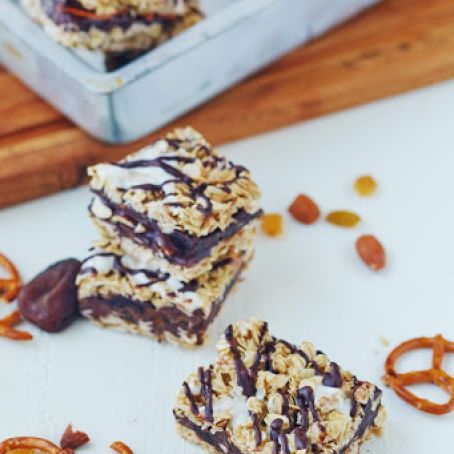 No-Bake Salted Chocolate Oatmeal Bars